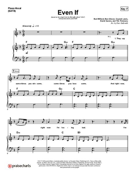 Even If Sheet Music Pdf Mercyme Praisecharts