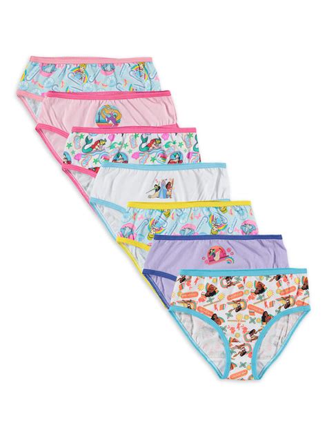 Disney Princess Girls Briefs Underwear 7 Pack Sizes 4 8 Walmart Com