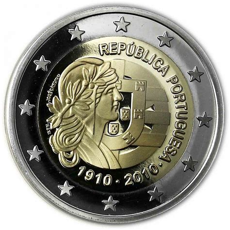 Portugal 2 Euro 2010 Pp 100 Years Republic In Coincard Ebay
