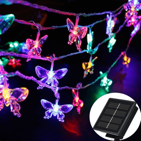 Crystal Butterfly Outdoor Solar String Lights 203050100 Led Light 8