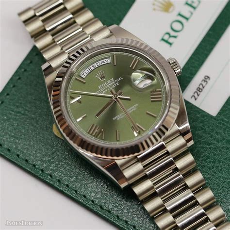 Rolex Day Date 40 228239 0033 18 Ct White Gold Olive In Melbourne