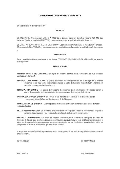 Contrato De Compraventa De Mercaderías By Startup01 Issuu