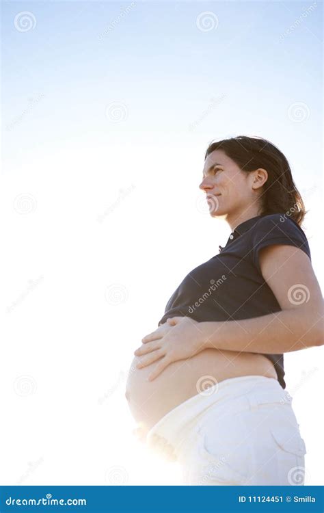 Portrait Of Beautiful Pregnant Young Mature Woman Stock Image Image