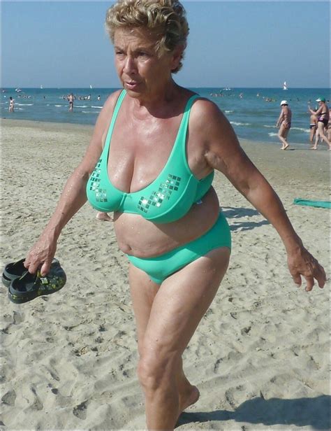 Granny On Holiday Beach Girls Bikinis Swimwear