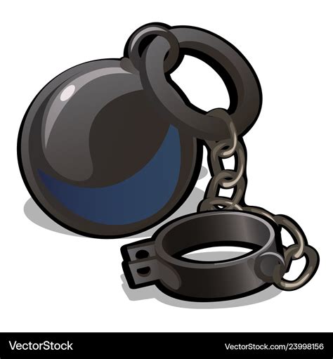 steel shackles chained to the weight isolated vector image