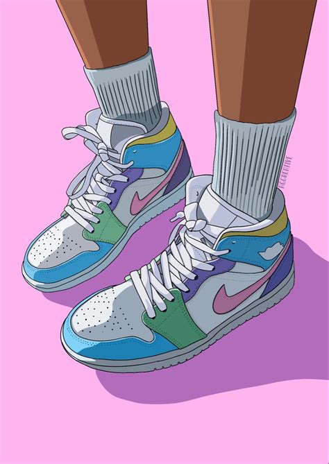 Air Jordan Pastel Illustration Abstrakte Zeichnungen Disney