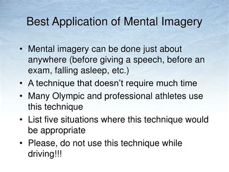 Ppt Mental Imagery And Visualization Chapter 20 Powerpoint