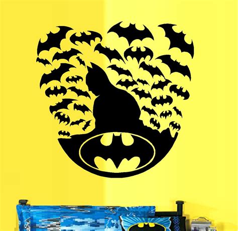 Decal Batman Silhouette With Bats Wall Decal 20 X 20