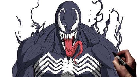 How To Draw Venom Step By Step Marvel Youtube