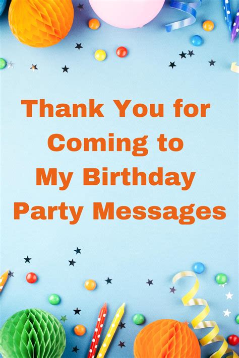 Thank You For Coming To My Birthday Party Printable