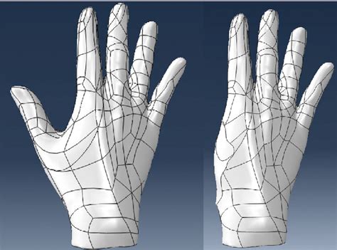 A Hand Geometric Model Obtained From 3d Scanning And B Hand