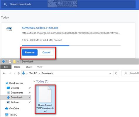 What Is An Unconfirmed Crdownload File Majorgeeks