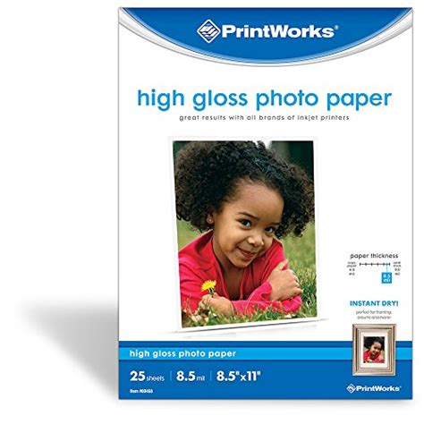 Printworks Premium Glossy 8 12 X 11 Inch Photo Paper 25 Sheets 00468