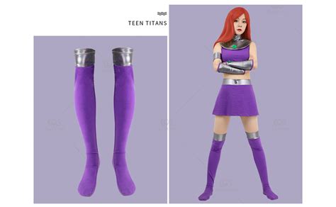 teen titans starfire cosplay costume top skirt
