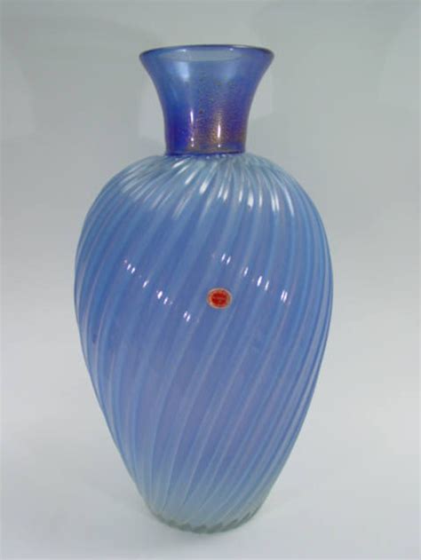 Archimede SEGUSO Huge MURANO Blue OPALINE Art Glass Ribbon Etsy