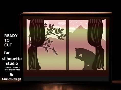 Multilayer Cat Shadow Box SVG Template Svg Png Cdr Dxf - Etsy | Cat