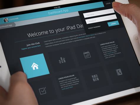 By becoming a member you will be able to manage your projects shared from home design 3d apps, comment others projects and be part of our community! Flat iPad Tablet App & Dashboard - Home Screen by Joel ...
