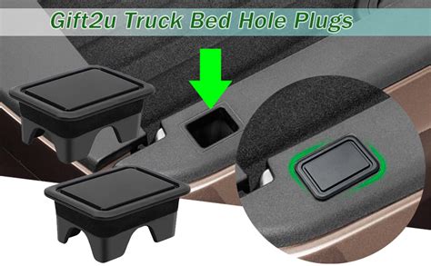T2u 4pcs Bed Rail Stake Pocket Covers Black Truck Bed