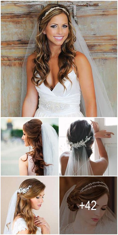 Pulled back waves with veil. 42 Wedding Hairstyles With Veil - #weddinghair - # ...