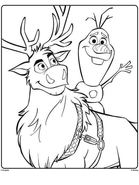 Supercoloring.com is a super fun for all ages: Olaf and Sven from Disney Frozen 2 Coloring Page | crayola.com
