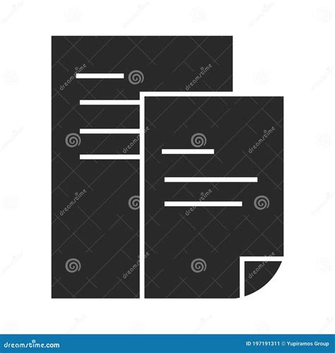 Document Papers Information Read Silhouette Icon Style Stock Vector