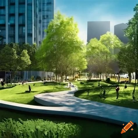Image Of A Modern Urban Park Design On Craiyon