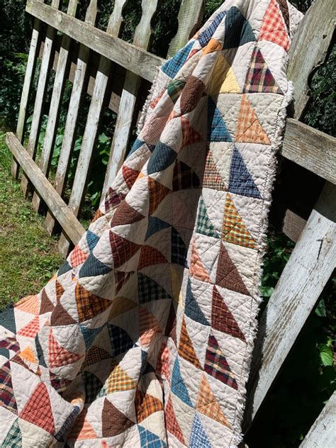 Triangle Rag Quilt Custom Made In Any Size The Laughing Blackbird