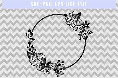 Floral Frame Svg Cut File Flower Papercut Dxf Eps Pdf