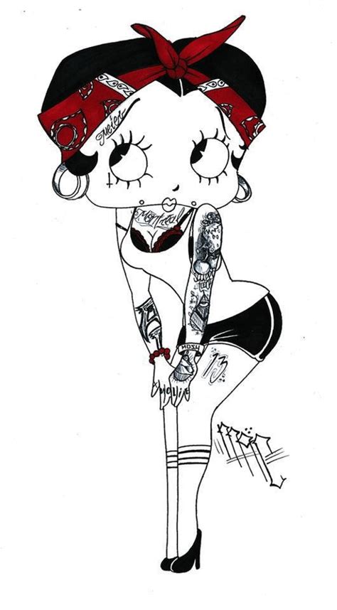 Black And White Betty Boop Tattoos Betty Boop Art Betty Boop Pictures