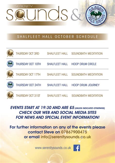 Did Monthly Schedule Flyer Oct Sf Shalfleet Village Hall