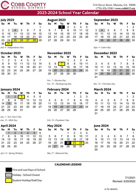 Cobb County School Calendar 2023 2024