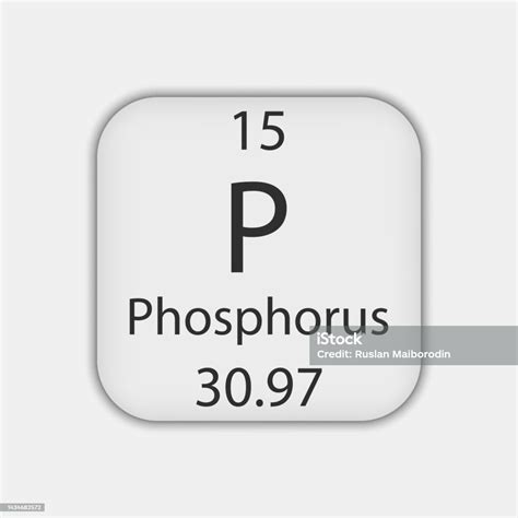 Phosphorus Symbol Chemical Element Of The Periodic Table Vector