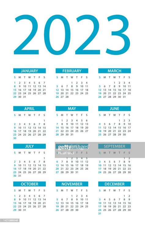 Calendar 2023 Symple Layout Illustration Week Starts On Sunday Calendar