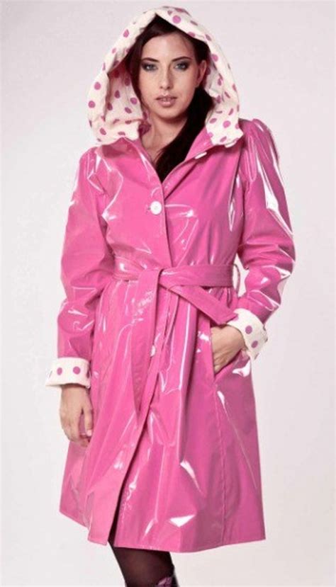 Pink PVC Raincoat | Raincoats for women, Pink raincoat, Raincoat outfit