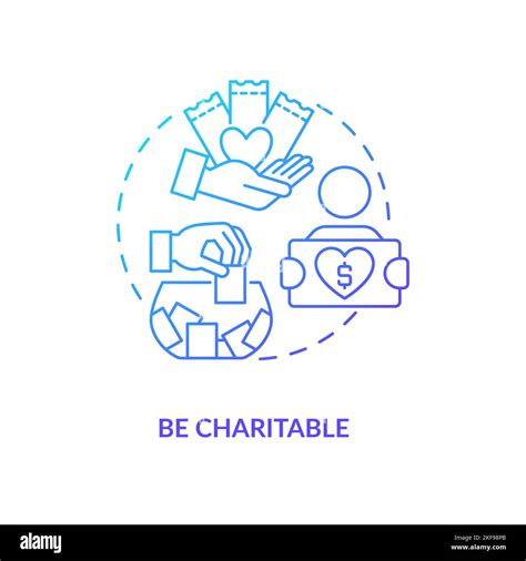 Use Charitable Involvement Blue Gradient Concept Icon Stock Vector