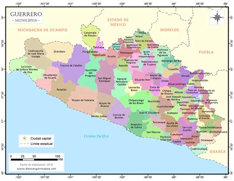 Región está ubicado en méxico. Mapa de municipios de Guerrero | DESCARGAR MAPAS