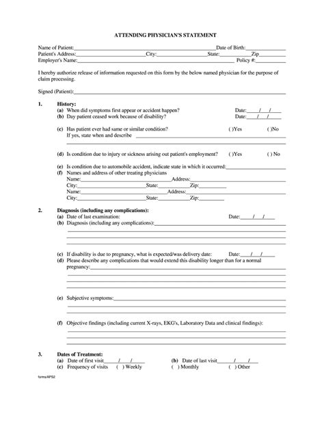 Medical Disability Form Template Pdf Printable Printable Medical Images