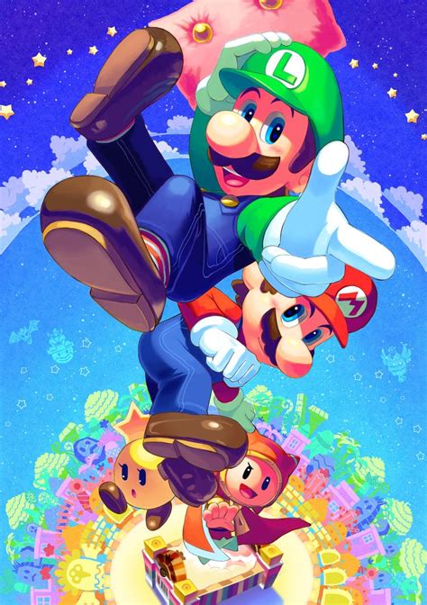Mario Luigi Starlow And Prince Dreambert Mario And 2 More Drawn By