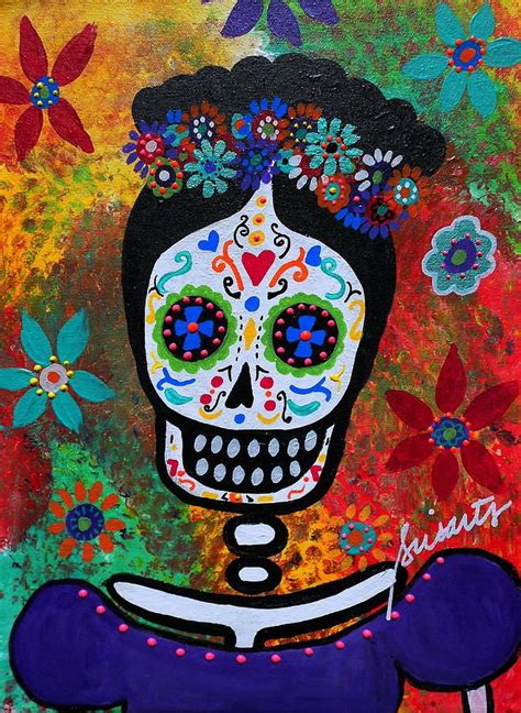Frida Kahlo By Pristine Cartera Turkus Day Of The Dead Artwork Day