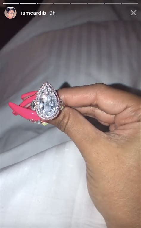 Cardi B Flashes Her Enormous 8 Carat Engagement Ring E News