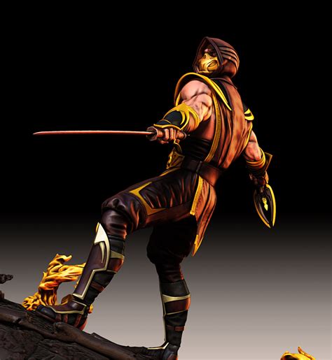 3d File Scorpion Mortal Kombat Golden Demon Fan Art 3d Print Model 3d