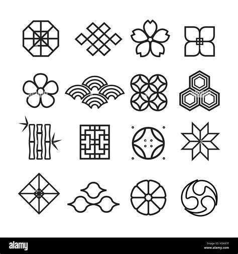 Japanese ornament icon,vector set Stock Vector Image & Art - Alamy