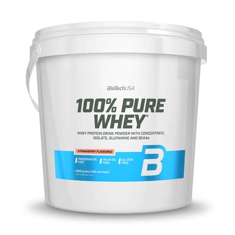 100 Pure Whey Protein 4kg Powder Biotech Usa
