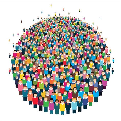 Large Group Of People Illustrations Royalty Free Vector Graphics