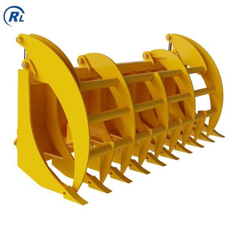 Qingdao Ruilan Customize Front Wheel Loader Root Rake Grapple Grass