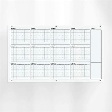 Year Classic Calendar Giant Acrylic Dry Erase Yearly Wall Calendar