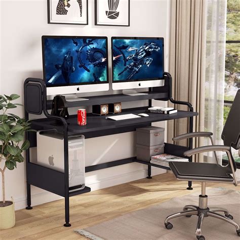 Tribesigns Computer Gaming Desk With Monitor Stand 55 Inch Large