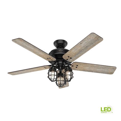 The hunter ceiling fans originate from the usa but are now available in the uk from air comfort centre. 52 in Ceiling Fan Light Kit Indoor Outdoor Matte Black 5 ...