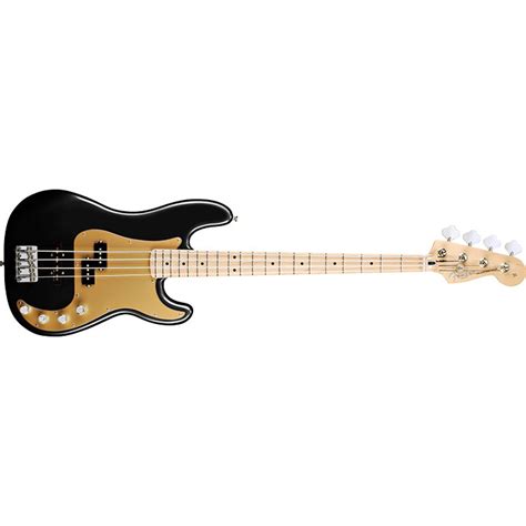 Fender Deluxe Active P Bass Special Maple Fingerboard Black Ply Beveled Gold Vinyl Pickguard