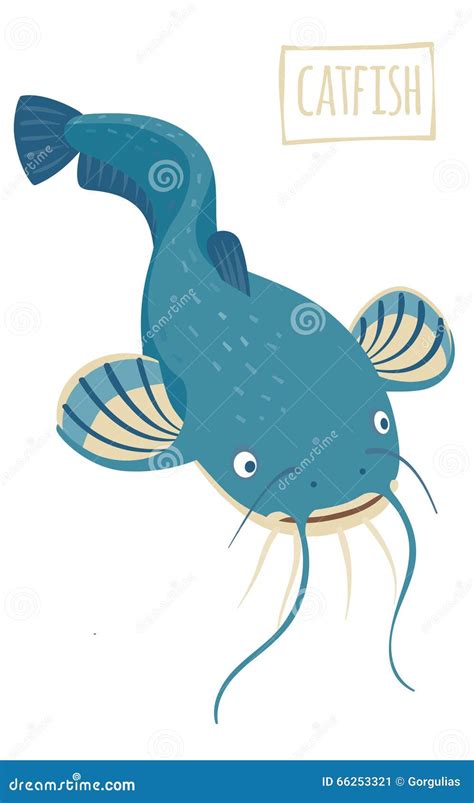 Catfish Vector Cartoon Illustration Stock Vector Illustration Of